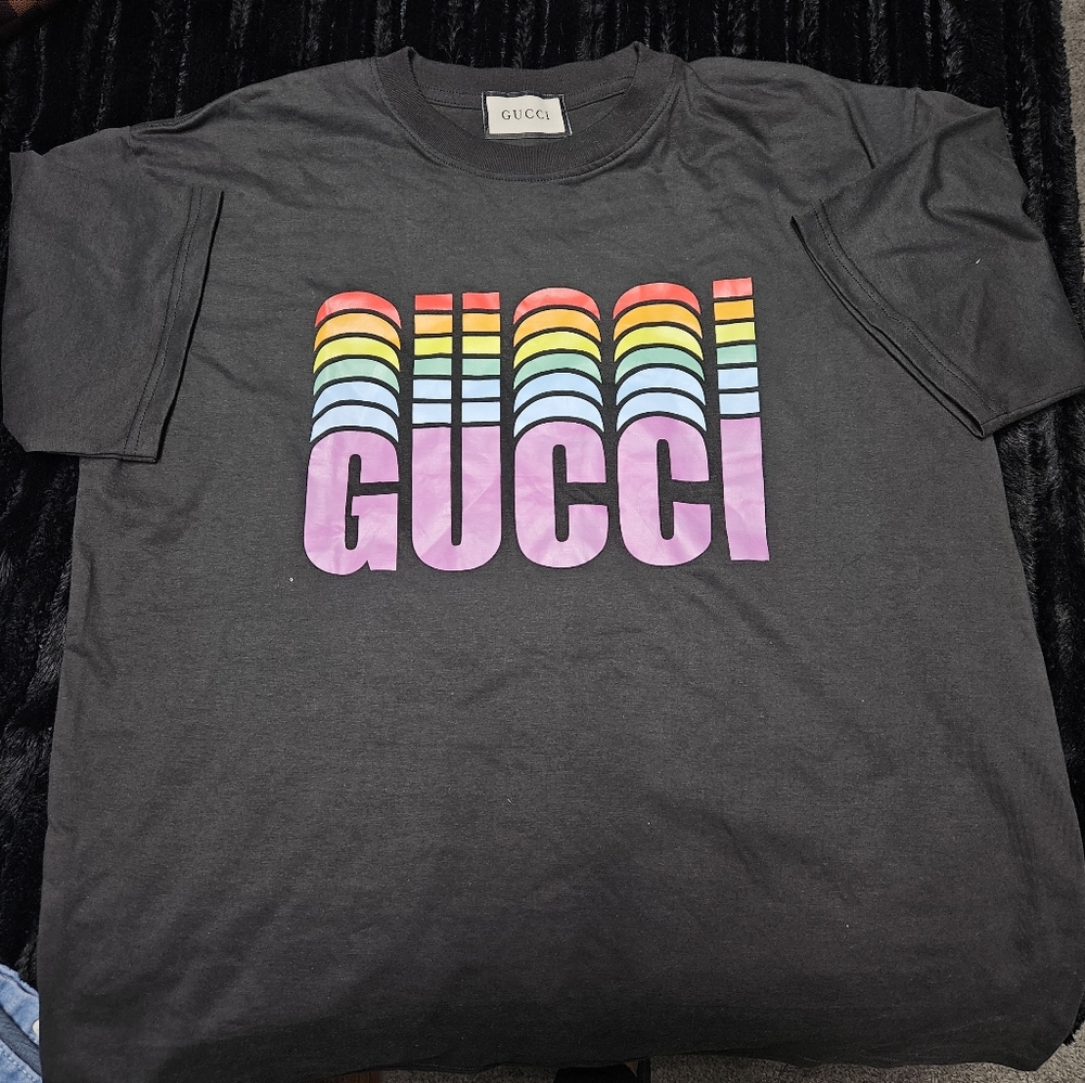 Unisex Tee with Multicolor Rainbow Logo